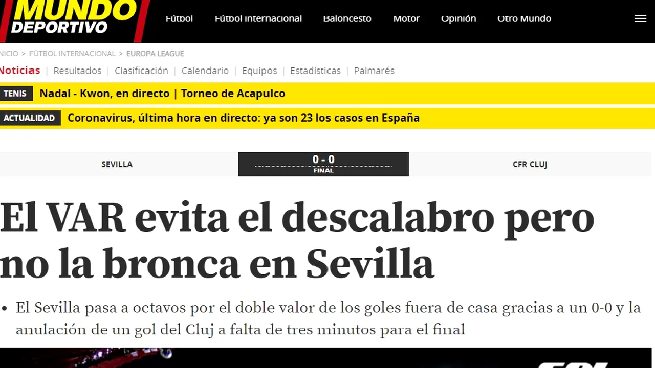 Presa spaniolă de vineri dimineață e nemiloasă cu FC Sevilla. Se folosesc cuvinte precum miracole, sfinți și îngeri