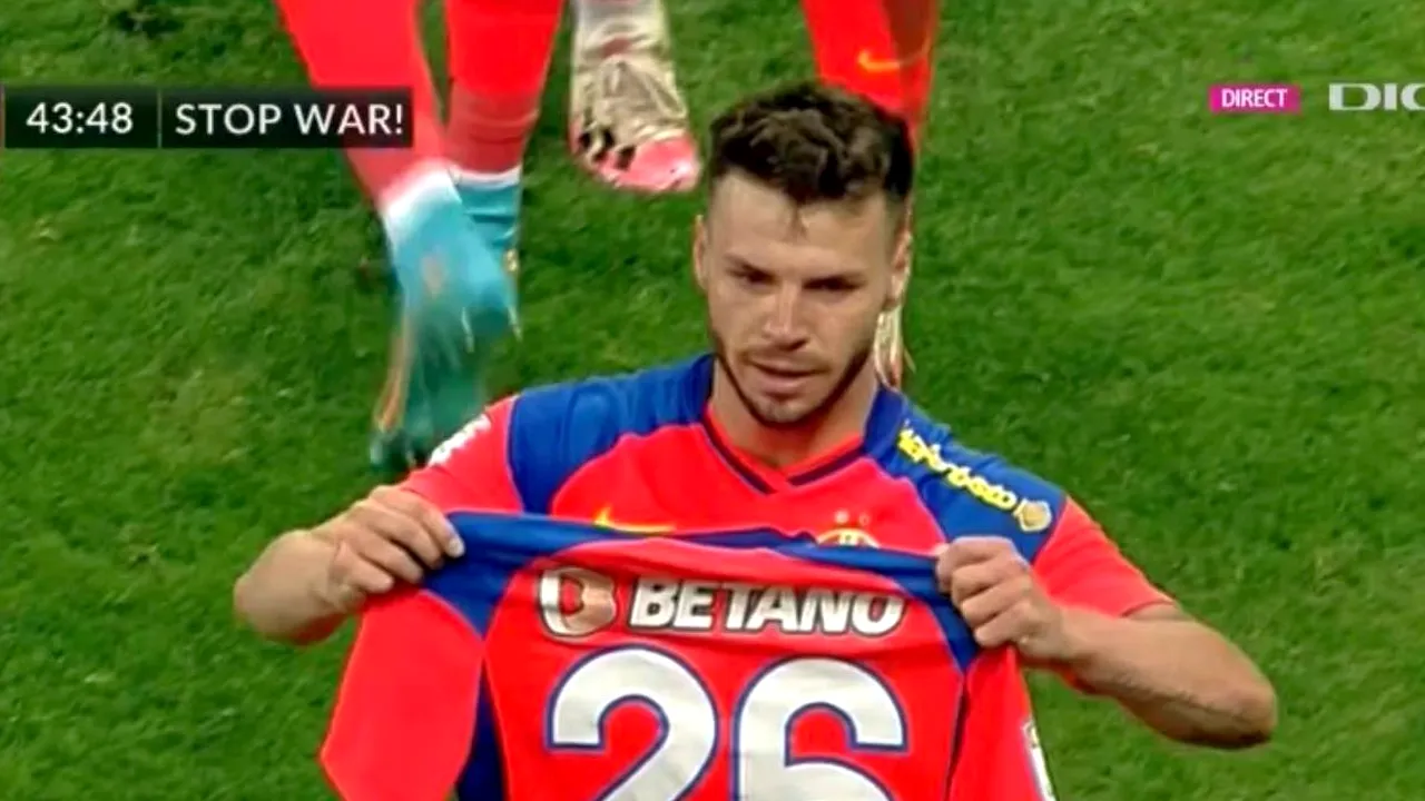 Andrei Cordea, gest impresionant în FC Voluntari - FCSB! Cui i-a dedicat golul superb pe care l-a înscris în poarta ilfovenilor | VIDEO