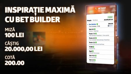 ADVERTORIAL. Inspirație maximă cu Bet Builder la Farul – FCSB pe o cotă cumulată de 200