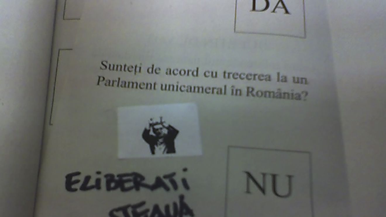 FOTO **Proteste anti-Becali pe buletinele de vot: "Eliberați Steaua!"