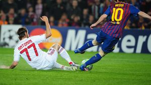 Atât DE BUN e Messi! "Noroc că nu dăm peste el și acolo!" :)** Super fotbalistul care s-a SĂ‚TURAT să fie driblat de starul Barcelonei