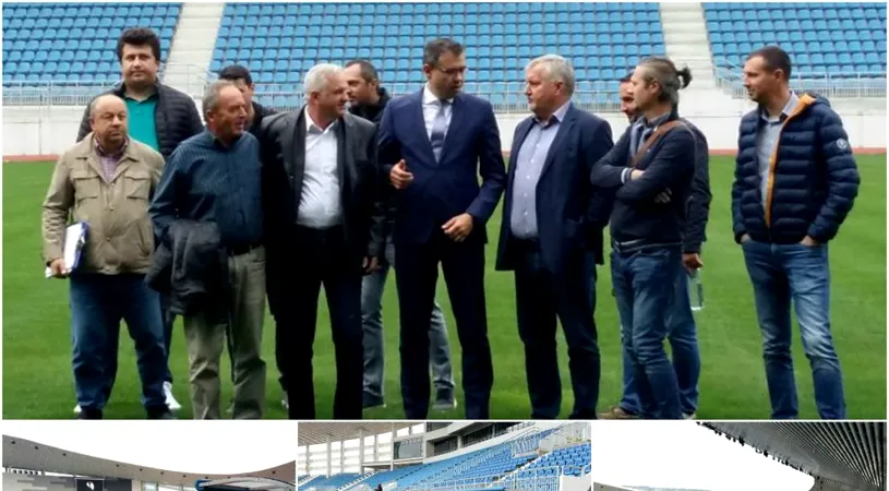 FOTO | A început procedura de recepție a noului stadion din Târgu Jiu.** Când ar putea fi inaugurată arena