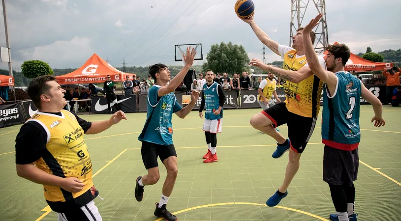 Coș după coș! Dorin Goian a făcut spectacol pe terenul de baschet la Castorii Suceava Streetball by Iulius Mall