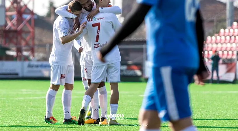 UTA, victorioasă în fața Lipovei, cu doi fundași marcatori.** Păcurar: 