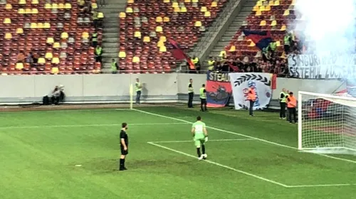 FOTO | Portarul dat afară de Becali pentru că-l imita în vestiar, clientul numărul 1 al fanilor steliști, la derby-ul de foc de pe Național Arena. Ce s-a întâmplat