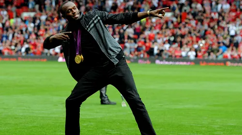 Usain Bolt, invitat de onoare la meciul Manchester United – Fulham, a fost aclamat de public