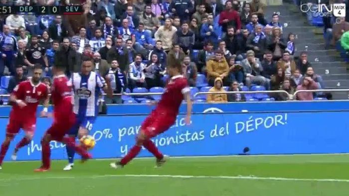 VIDEO | Florin Andone a înscris unul din cele mai frumoase goluri ale carierei, dar Deportivo a pierdut dramatic cu Sevilla, deși a avut 2-0, iar în minutul 87 conducea!