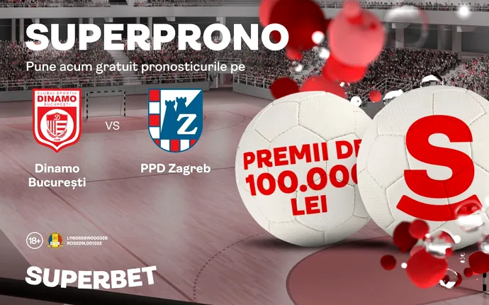 Azi, handbalul e la putere! Ia-ți partea din premiul de 100.000 de lei: Dinamo – PPD Zagreb e meciul zilei la SuperProno!