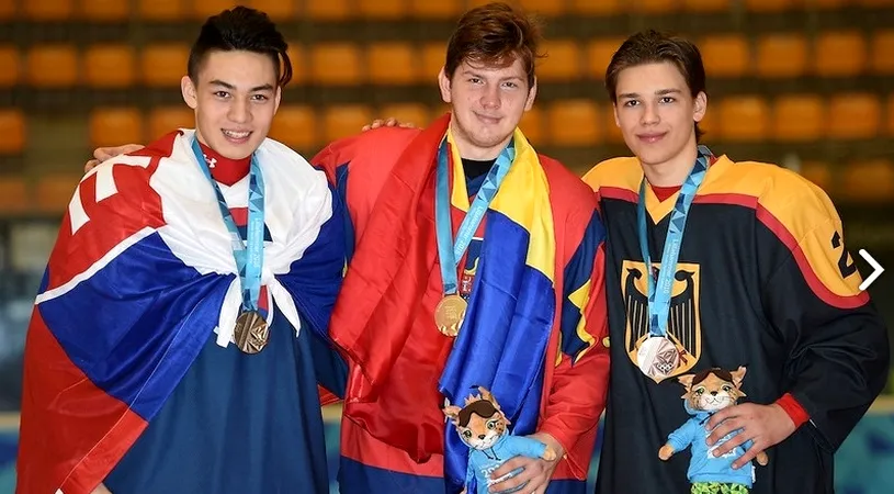 Succes uriaș pentru țara fără patinoare: Eduard Căsăneanu, campion olimpic de tineret la hochei pe gheață