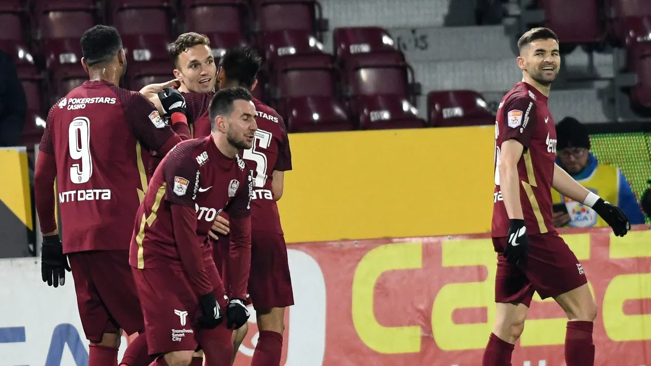 CFR Cluj - FC Argeș 2-0. Liderul învinge și se distanțează la opt puncte de FCSB!