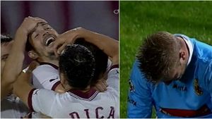 Rapidul își ia ADIO de la Liga 1 cu stil! VIDEO Execuție senzațională Herea în cea mai tristă zi! Mingea s-a oprit în vinclu