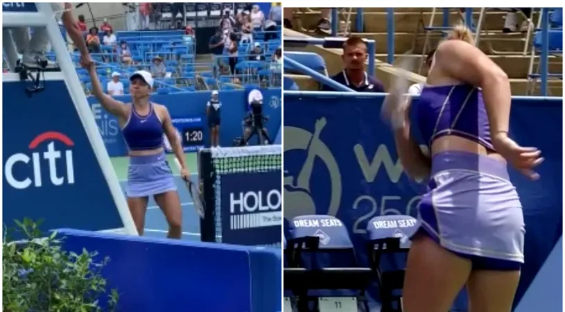 Simona Halep, enervată de mai multe lucruri în semifinala cu Jessica Pegula de la Toronto! Arbitra i-a avertizat pe spectatori după ce românca a dat cu racheta de pământ | VIDEO