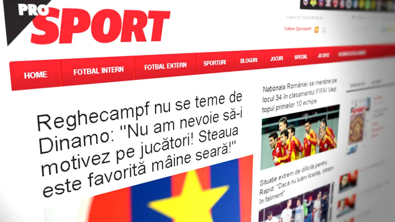 Noul www.prosport.ro: mai mare, mai curat, mai ușor de citit

