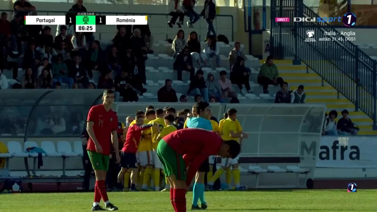 Portugalia U20 - România U20 1-1, în Elite League. „Tricolorii” obțin un rezultat excelent în fața lusitanilor