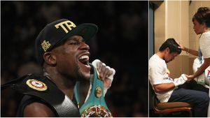 VIDEO | Mommy D e furioasă: "Am vrut să urc în ring. Mayweather a boxat murdar". Apucăturile bizare ale mamei lui Pacquiao și ce a făcut fiul ei în biserică după ce a fost învins