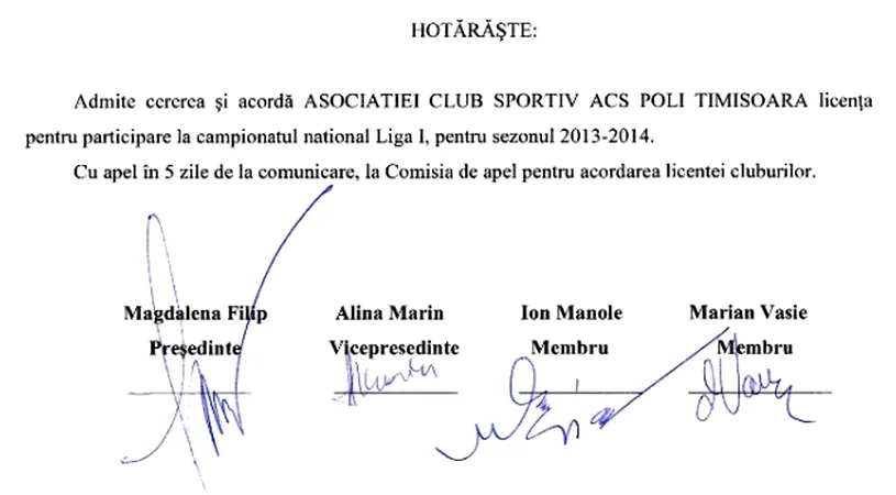 FOTO:** ACS Poli a primit licență pentru Liga I!
