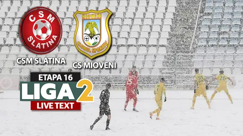 CS Mioveni câștigă pe final meciul cu CSM Slatina, amânat pentru o zi din cauza zăpezii, și rămâne aproape de locurile de play-off