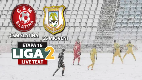 CS Mioveni câștigă pe final meciul cu CSM Slatina, amânat pentru o zi din cauza zăpezii, și rămâne aproape de locurile de play-off