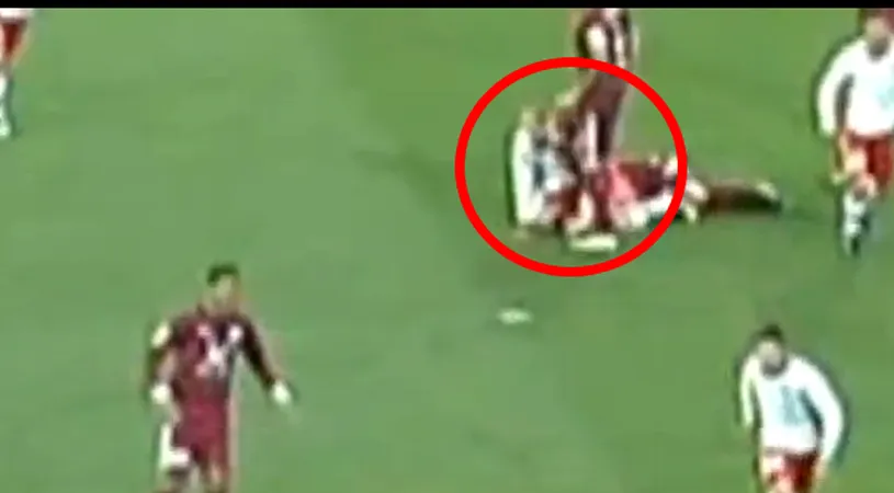 VIDEO Cel mai urât moment al lunii în fotbal!** I-a rupt maxilarul și arbitrul nu a făcut nimic! Abia la reluare au văzut lovitura MIZERABILĂ‚