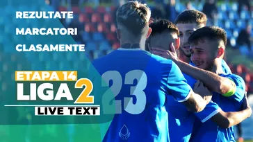 Liga 2, etapa 14 | Șase meciuri încep de la ora 11:00, printre care și al liderului, cât și al altor două echipe situate pe poziții calificabile în play-off