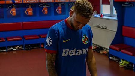 Denis Drăguș s-a pozat în vestiarul lui FCSB, iar mesajul le va intra la suflet suporterilor roș-albaștri: „Aici sunt acasă!”