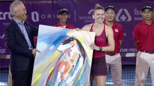 Reacția Simonei Halep după ce a câștigat turneul din Thailanda: 