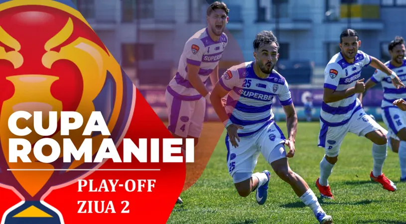 Play-off Cupa României | 11 meciuri se dispută ACUM, în șapte dintre ele s-a înscris în prima repriză. 10 echipe din Liga 2 joacă pentru calificarea în grupe 7 jocuri