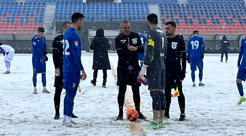Chindia și CFC Argeș, egale într-un amical jucat la Târgoviște, pe zăpadă! Echipa piteșteană și-a mai programat un joc test înainte de reluarea Ligii 2