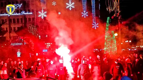 Arde Ploieștiul! „Lupii” au blocat centrul orașului, înaintea derbyului cu Rapid