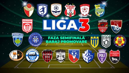 Tabloul semifinalelor barajului de promovare în Liga 2 este aproape complet. Șapte dueluri sunt stabilite deja. Ultimele patru necunoscute vor fi decise vineri și sâmbătă