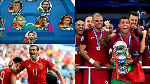 Surpriză imensă în echipa turneului de la EURO 2016. Gareth Bale, lăsat pe dinafară! Cum arată primul „11” stelar din Franța, cu patru portughezi și noua minune a nemților