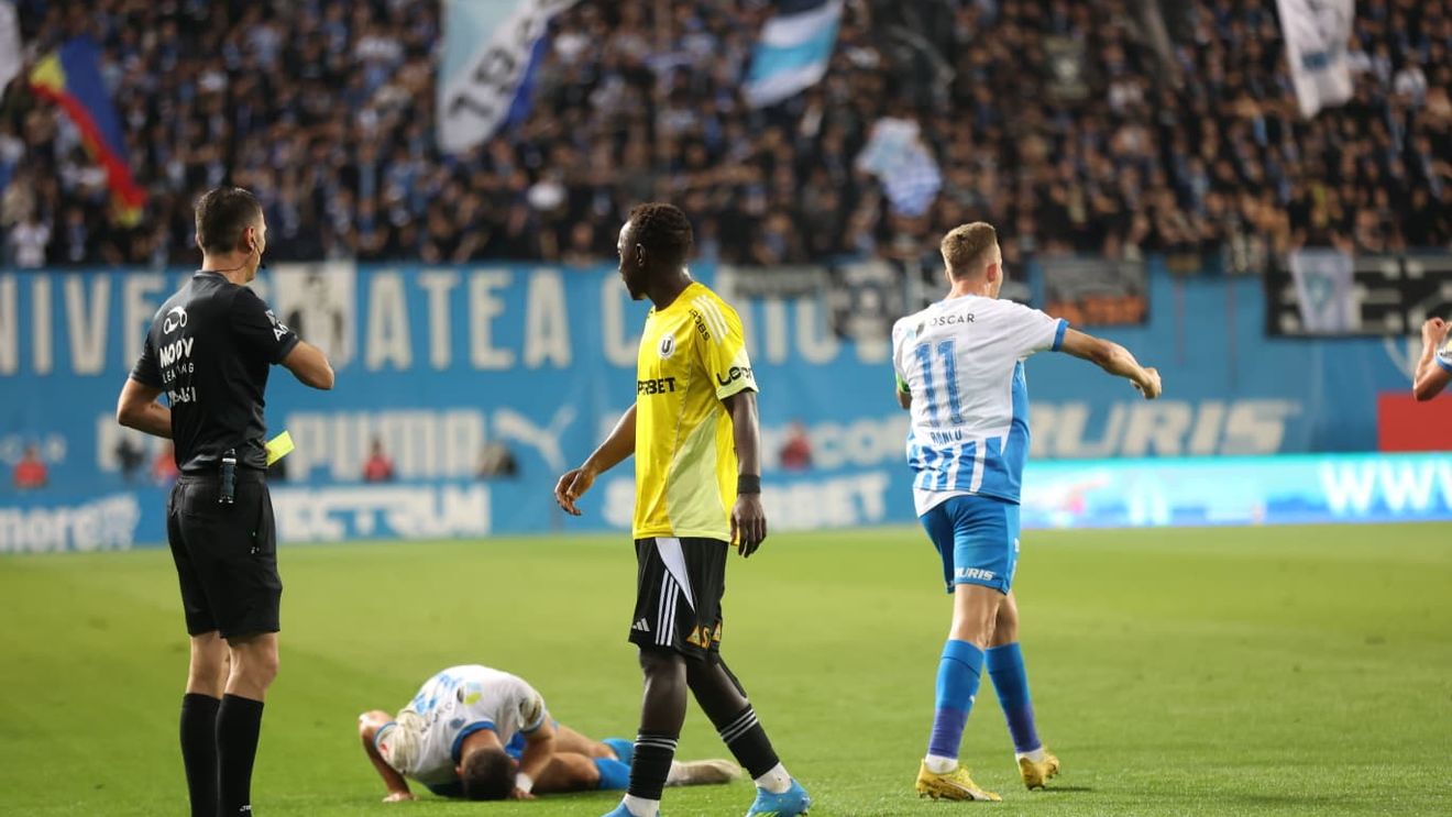 Și-a ieșit din minți! Ce i-a putut spune Alex Chipciu arbitrului de rezervă după ce Mendy a luat roșu în Craiova - U Cluj