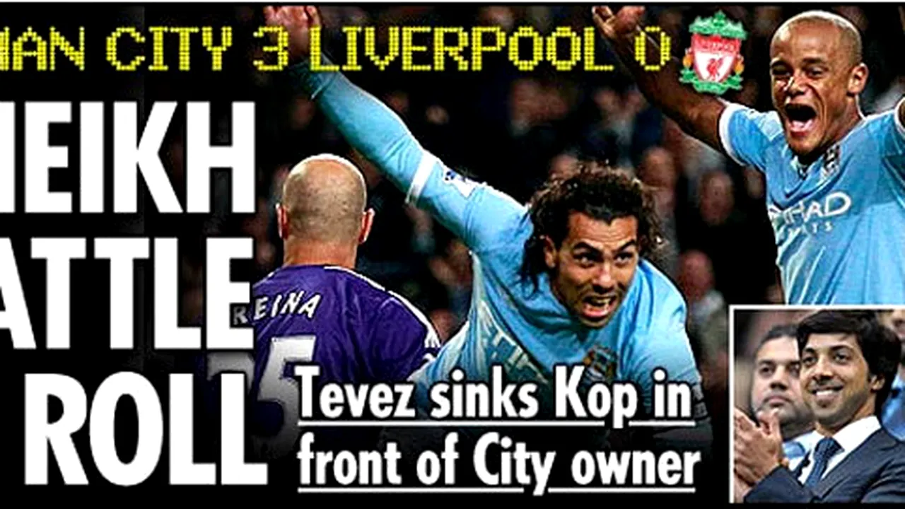 Liverpool, măcelărită de City** VIDEO| Dubla lui Tevez a răpus 