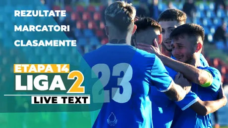 Liga 2, etapa 14 | Liderul învinge greu una dintre ultimele clasate, Concordia obține al patrulea succes consecutiv. Ceahlăul se împiedică de ”lanternă”, iar Metalul Buzău începe să viseze la play-off