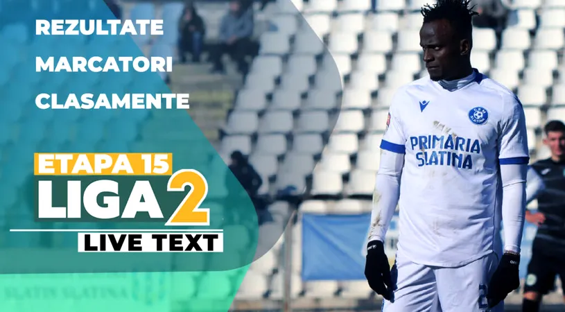 Liga 2, etapa 15 | FK Miercurea Ciuc evită pe final, la Hunedoara, eșecul. Scorul sezonului, înregistrat la Mioveni. Pași greșiți făcuți de Reșița, Voluntari și Chindia, iar Metaloglobus urcă pe locul 2