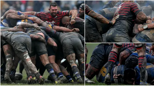 GALERIE FOTO | Rugby în nămol! La sfâșitul partidei RCM Saracens - Olimpia CSM, jucătorii au dat senzația că se întorc de la război. Finala Superligii Naționale, Timișoara - Baia Mare