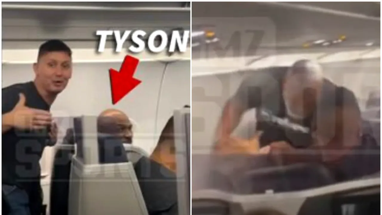 Imagini șocante cu Mike Tyson! Legendarul boxer a sărit cu o rafală de pumni asupra unui tânăr care l-a agasat în avion | VIDEO