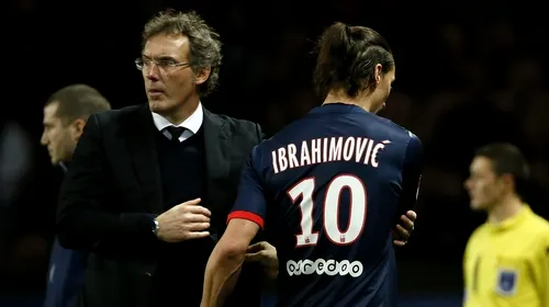 Laurent Blanc: „Ibrahimovic a schimbat clubul PSG. Sunt foarte trist pentru că va pleca”