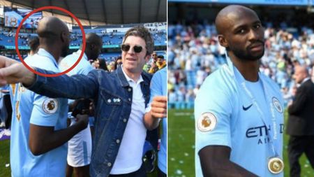 I se citește fericirea pe față. Momente comice la petrecerea lui City: fotbalistul a primit medalia de campion, deși joacă pentru Everton | FOTO