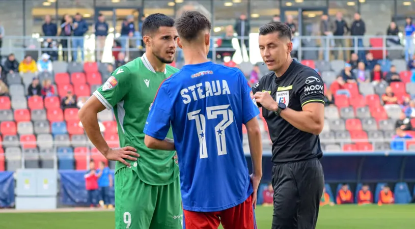 Reacția lui Daniel Oprița, după ce arbitrul Dumitru Mormeci a făcut praf partida Stelei cu CSC Dumbrăvița. Ce i-a spus în privat ”centralului”