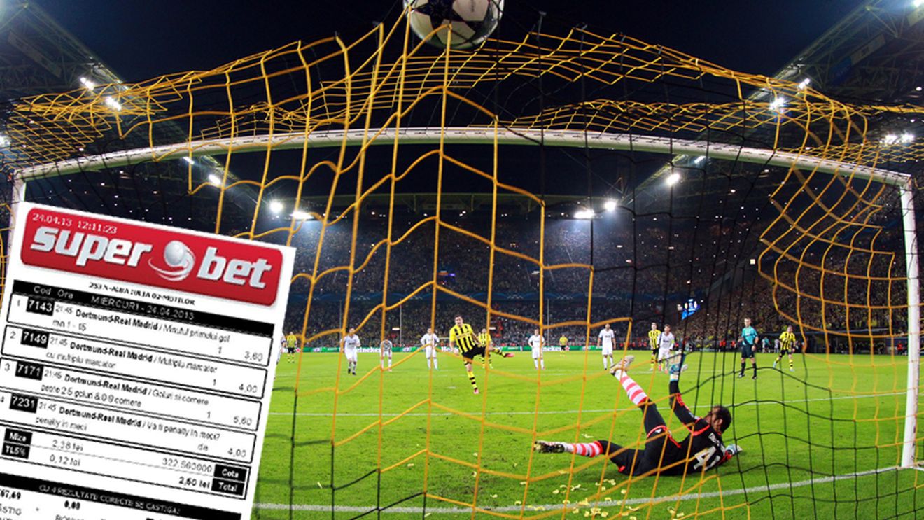 Parcă a văzut meciul dinainte: a "adunat" o cotă de 322/1 doar din Dortmund - Real Madrid. Ce a pariat cel mai norocos român: