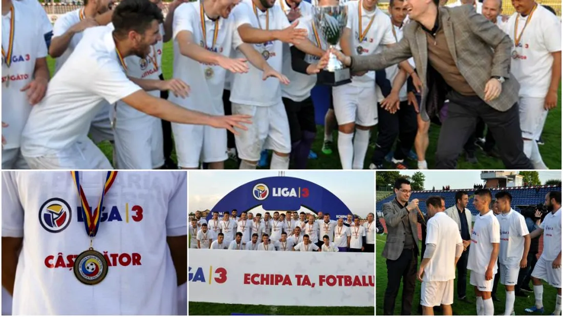 SCM Pitești, premiată de FRF pentru promovarea în Liga 2.** Nicolae Dică și jucătorii săi au primit cupa și medaliile de campioni ai Seriei a 3-a | VIDEO