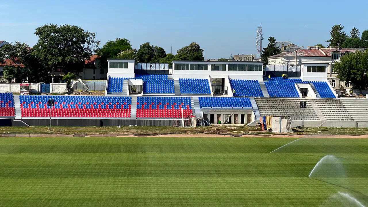 FOTO | Altă amânare la stadionul din Târgoviște, anunțată de autorități în ziua în care ar fi trebuit finalizat: „Dacă nu intervine ceva deosebit, anul ăsta e gata”