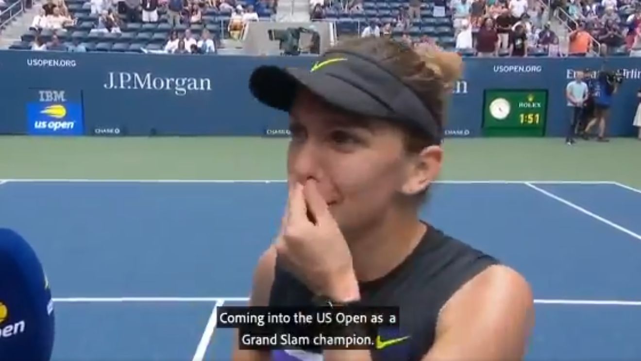 "Nu, nu spune asta! Nu!" Halep a oferit faza zilei după victoria de la US Open! Ce i-a șoptit reporterului imediat după meci