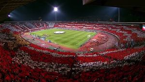 FOTO | Sârbii oferă imaginea serii în Ligă! Scenografia pregătită de Steaua Roșie a ajuns în 30 de secunde în toată presa mondială

