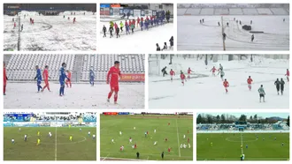 Iarnă în toată regula în primul weekend de Liga 2 din 2026. La Slatina s-a intervenit cu mașina, la Buftea s-a jucat pe viscol, iar în Buzău s-au format mormane de zăpadă de peste doi metri