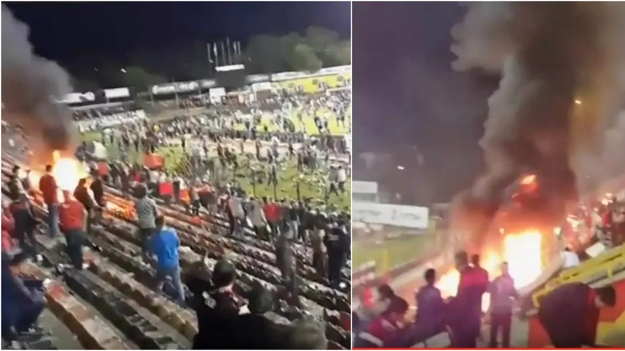 VIDEO | Scene șocante în Turcia. Fanii au INCENDIAT stadionul după ce echipa lor a retrogradat.