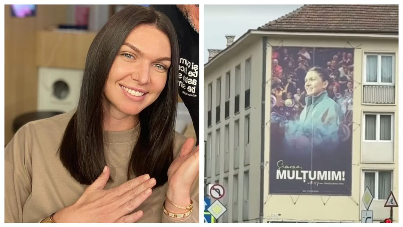 Cum a reacționat Simona Halep când a văzut un afiş cu ea, mare cât un bloc