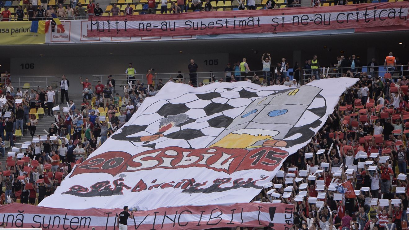 Continuarea mesajului din Cupa României! Galeria lui Hermannstadt ironizează din nou FCSB-ul