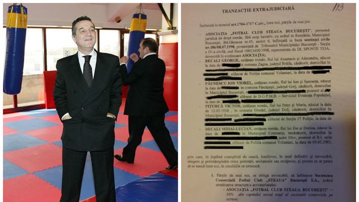 EXCLUSIV | ProSport a intrat în posesia actelor tranzacției extrajudiciare prin care Gigi Becali a înființat SC FC "Steaua". Ce creanță a "stins" acesta pentru a prelua 51% din acțiuni și ce fotbaliști a cedat gratuit noii societăți